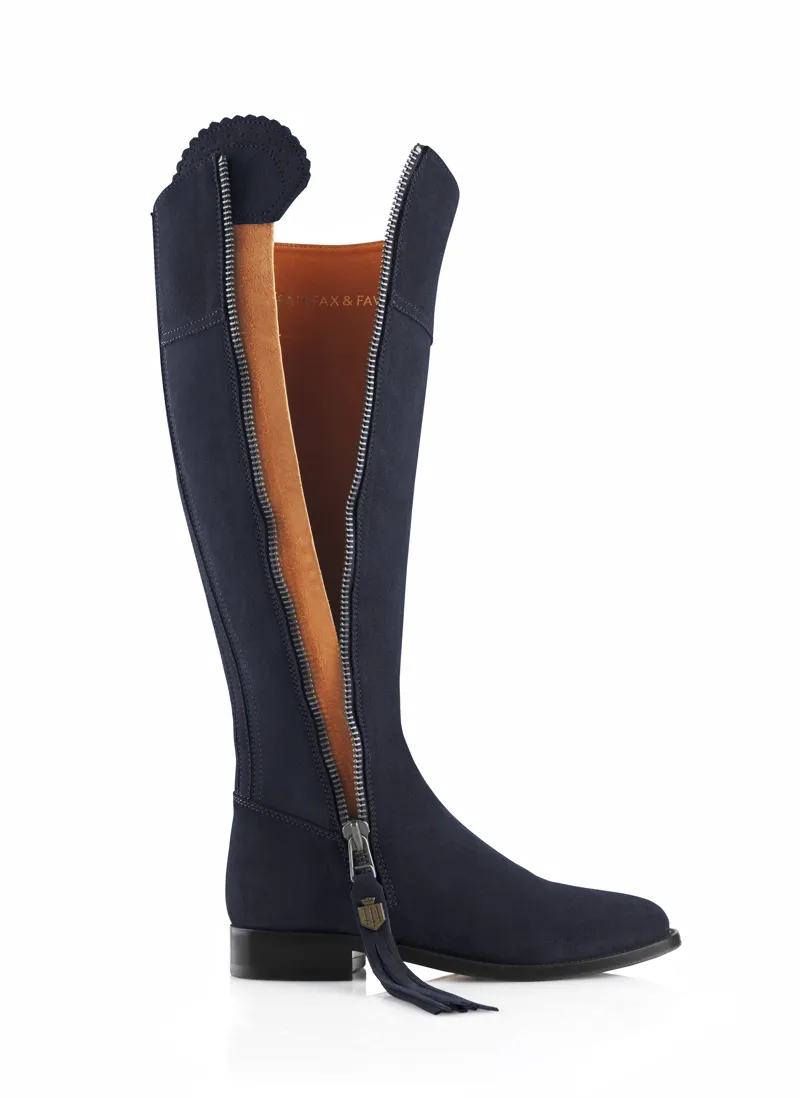 Fairfax and Favor Flat Regina Suede Narrow Fit Navy-4